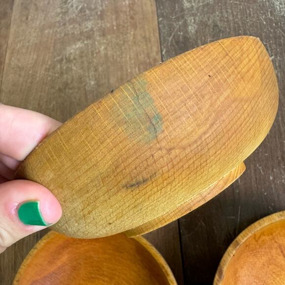 Vintage Japan Wooden Bowl Sets of 3 Dinnerware Decor Minimal Boho‎ MCM - Picture 6 of 7